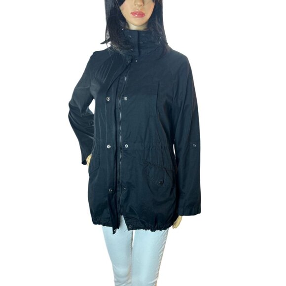 (5/25) a.new.day Lightweight Utility Jacket with Hideable Hood in Black- Small - Picture 2 of 8